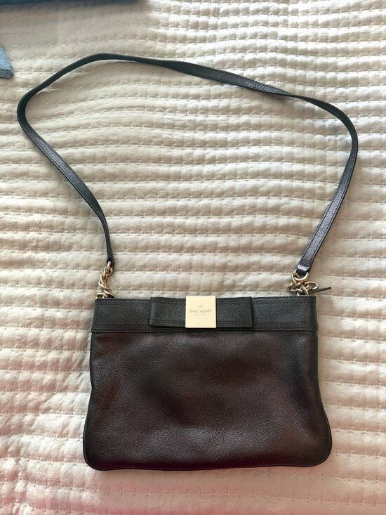 kate spade new york Handbags - Kate Spade Black Leather Bow Crossbody Bag